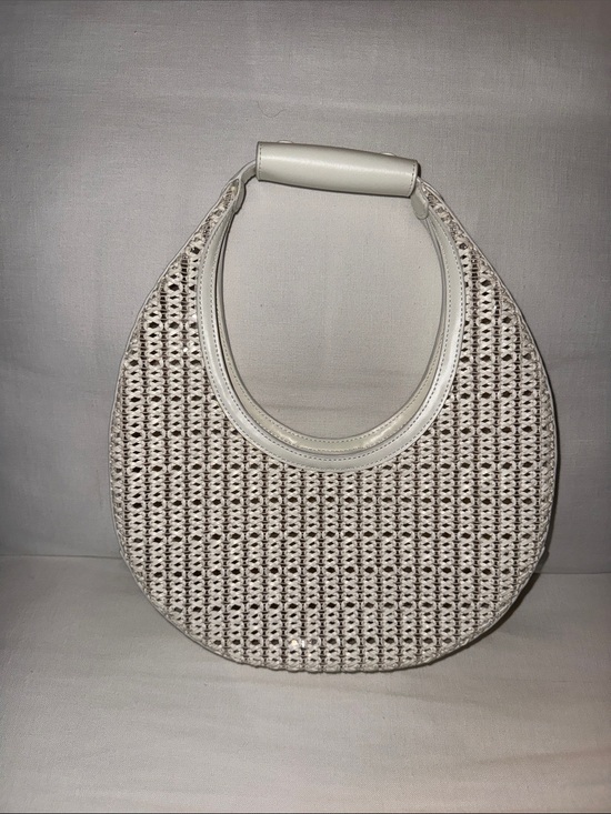 STAUD Handbags - STAUD White Woven Crescent Hobo